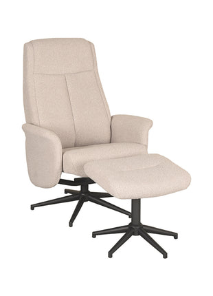 LABEL51 Fauteuil Bergen - Naturel - Boucle - Incl. Hocker
