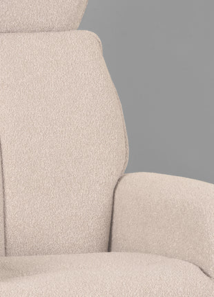 LABEL51 Fauteuil Verdal - Naturel - Boucle - Incl. Hocker
