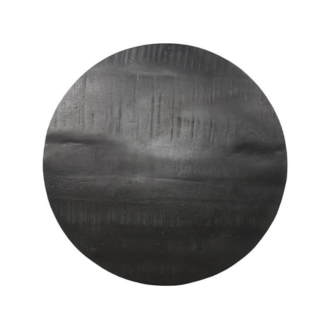 Eetkamertafel Tafelblad Sloppy Edge - Zwart - Mangohout - Rond - 70 cm