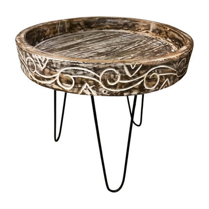 Round table carv. D60 L.