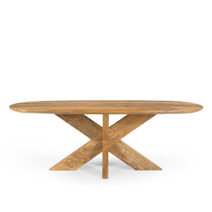 Salontafel Deens Ovaal Runa met Houten Onderstel 130