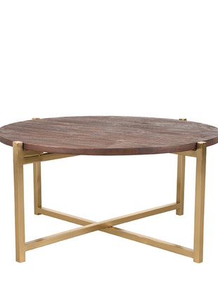LABEL51 Salontafel Dox - Goud - Mangohout - Goud Onderstel