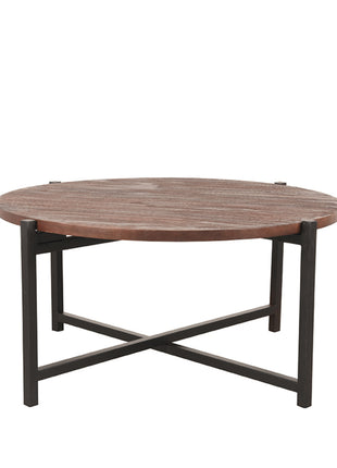 Salontafel Dox - Zwart - Mangohout - Zwart Onderstel