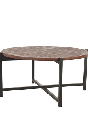 Salontafel Dox - Zwart - Mangohout - Zwart Onderstel