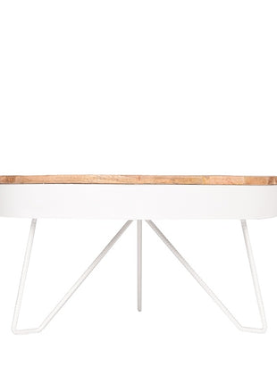 Salontafel Saran - Wit - Metaal - Rond - 80 cm
