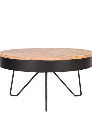 Salontafel Saran - Zwart - Metaal - Rond - 80 cm