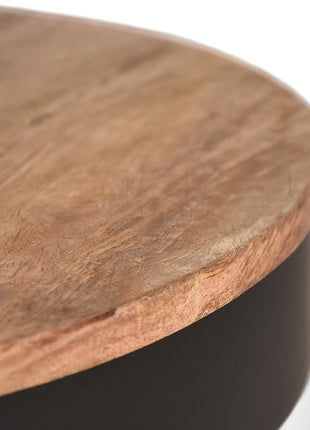 Salontafel Saran - Zwart - Metaal - Rond - 80 cm