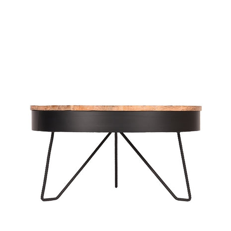 Salontafel Saran - Zwart - Metaal - Rond - 80 cm