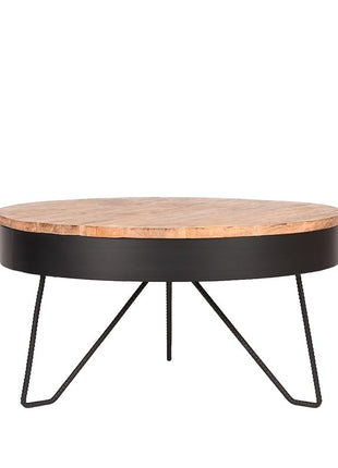 LABEL51 Salontafel Saran - Zwart - Metaal - Rond - 80 cm