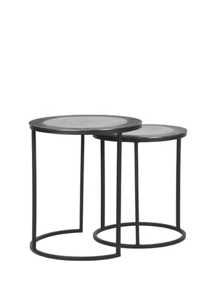 Salontafel Set Pair - Antiek ash - Metaal - 40 cm