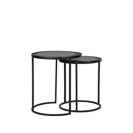 Salontafel Set Pair - Zwart - Metaal - 40 cm