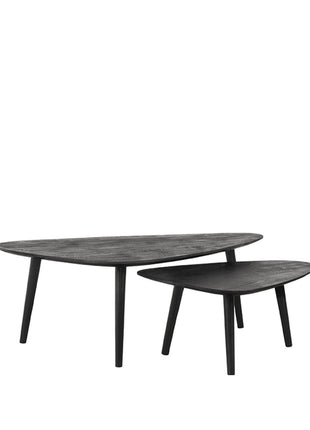 Salontafel Set Rock - Zwart - Mangohout