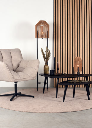 Salontafel Set Rock - Zwart - Mangohout