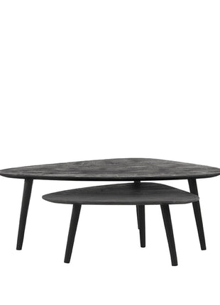 Salontafel Set Rock - Zwart - Mangohout