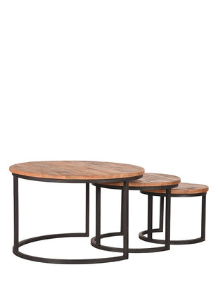 Salontafel Set Triplet - Rough - Mangohout