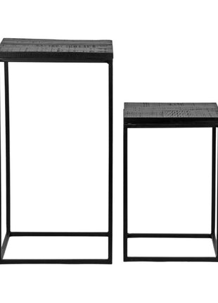 Bijzettafel Vintage - Zwart - Mangohout