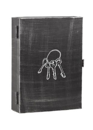 Wanddecoratie Sleutelkastje - Zwart - Metaal