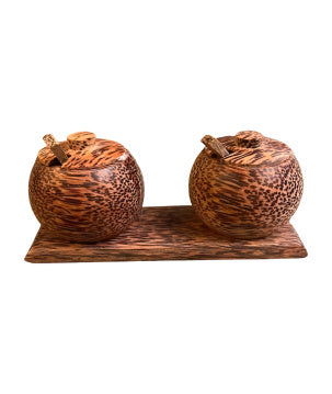 Spices jars on plate (80867)