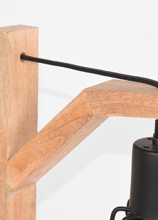 Tafellamp Drop - Zwart - Mangohout