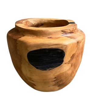 Teak vase L D25H23cm