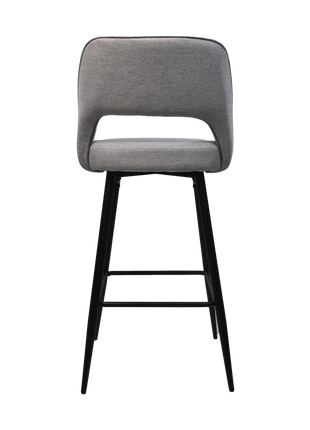 Barstoel Set van 2 - Barstoelen - Lichtgrijs - Grijs - Stof - 107 cm hoog