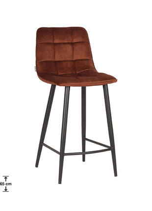 LABEL51 Barkruk Jelt - Rust - Velours - Zithoogte 65