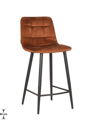 LABEL51 Barkruk Jelt - Oker - Velours - Zithoogte 65