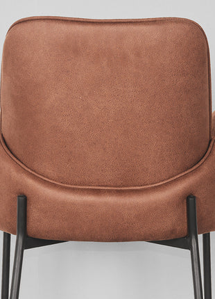 LABEL51 Eetkamerstoel Jari - Cognac - Microfiber