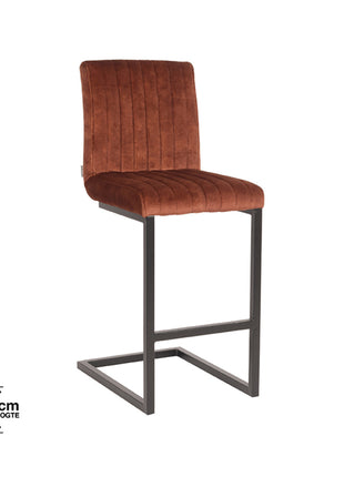 LABEL51 Barkruk Milo - Rust - Velours - Zithoogte 65