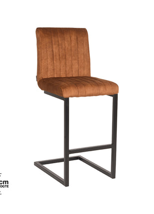 LABEL51 Barkruk Milo - Oker - Velours - Zithoogte 65