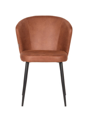 LABEL51 Eetkamerstoel Wave - Cognac - Microfiber