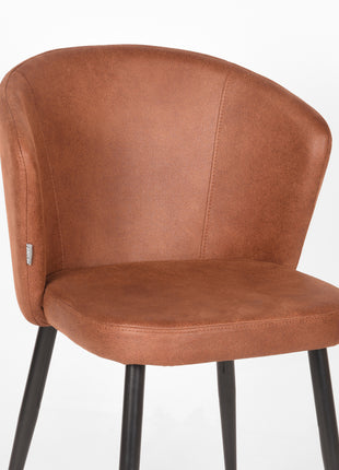 Eetkamerstoel Wave - Cognac - Microfiber