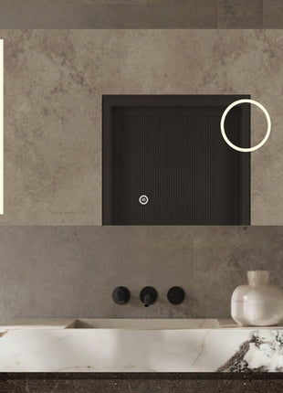 Badkamerspiegel met Verlichting - Anti Condens Verwarming - Spiegel met Vergrootglas - Badkamerspiegels - 140 x 80 cm