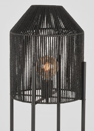 Vloerlamp Ibiza - Zwart - Jute
