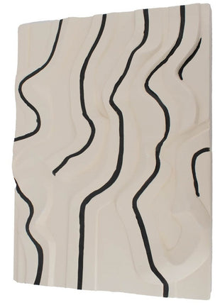 Wanddecoratie art wit met zwart