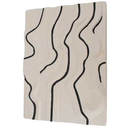 Wanddecoratie art wit met zwart