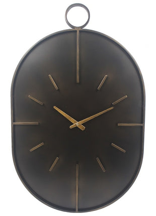 Wandklok metaal deens ovaal 50x79cm