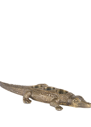 Krokodil - Antiek goud - Metaal